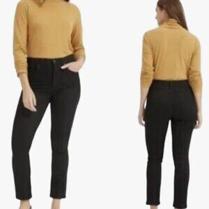 EVERLANE High Rise Slim Straight Cigarette Jeans Size 26 Black